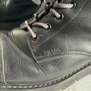 Prada Leather Combat Boot